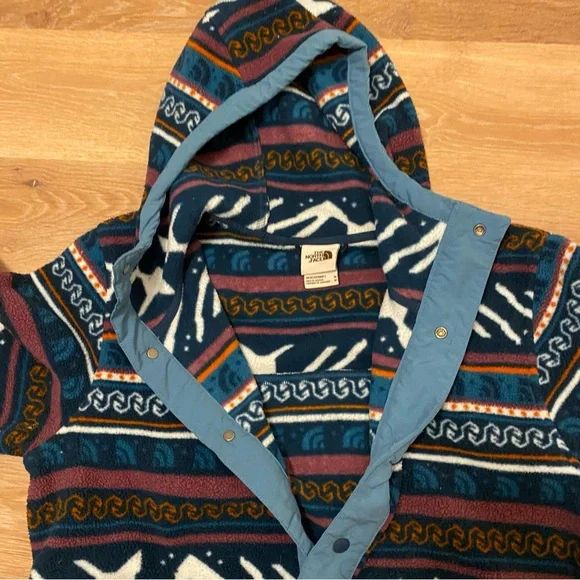 North Face Carbondale Fleece 1/4 Snap Button Jacket Men’s Medium Aztec Monterey - Picture 5 of 7